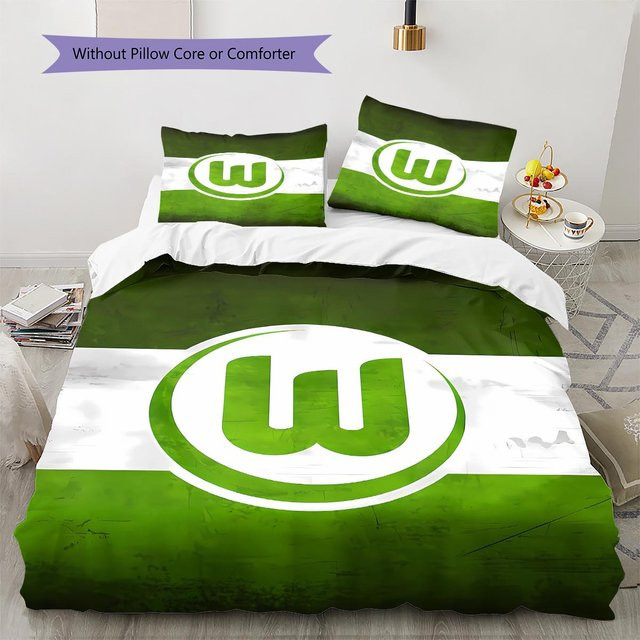 VfL Wolfsburg Bettwäsche Set mit Bettbezug und 2 Kissenbezügen, Grün, B/H: 250 x 220 cm - Bild 1