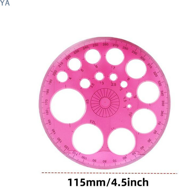 YA Geometrische Zeichenschablonen und Kreis-Zeichenvorlagen aus Kunststoff in Blau und Multicolour - Bild 1