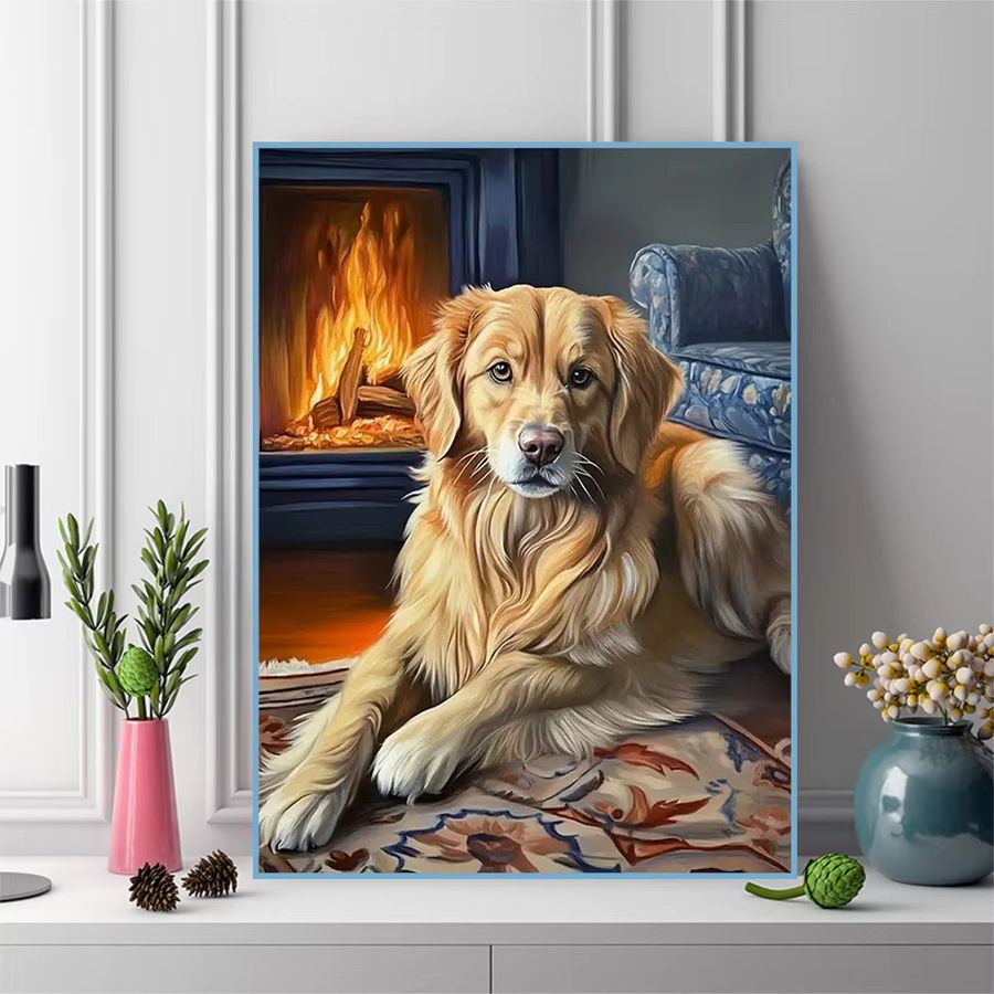 Evershine DIY Diamantmalerei Hund Motiv mit Acryl-Strass-Steinen als Mosaik-Handwerk Set B/H/T: 30 x 20 x 20 cm - Bild 3