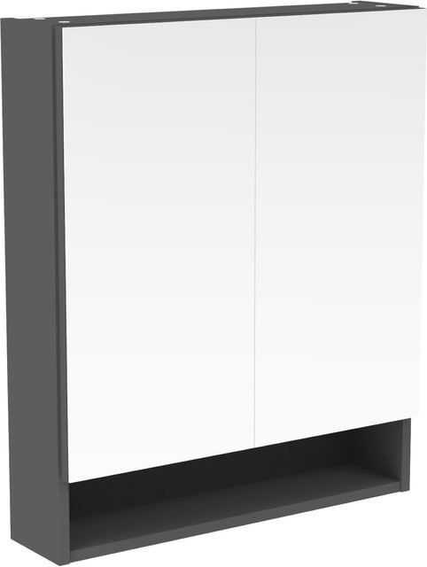 Fackelmann Spiegelschrank Easy in Anthrazit mit Glasfront und Regalböden, Breite: 60 cm, Höhe: 72 cm, Tiefe: 16 cm - Bild 1