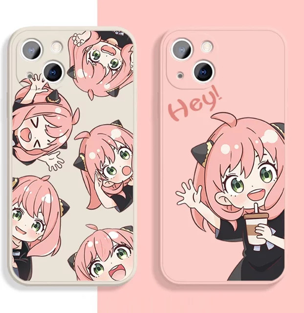 Etmakit Anime SPY FAMILY Silikon Handyhülle für iPhone Modelle in Pink mit Anya Forger Design - Bild 1