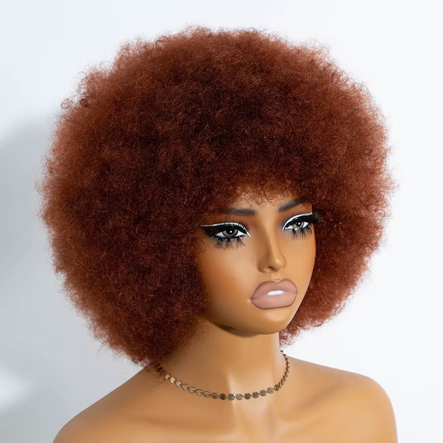 Allure Afro-Perücke, lockig mit Pony, Echthaar, 180 % Dichte, Damen - Bild 2