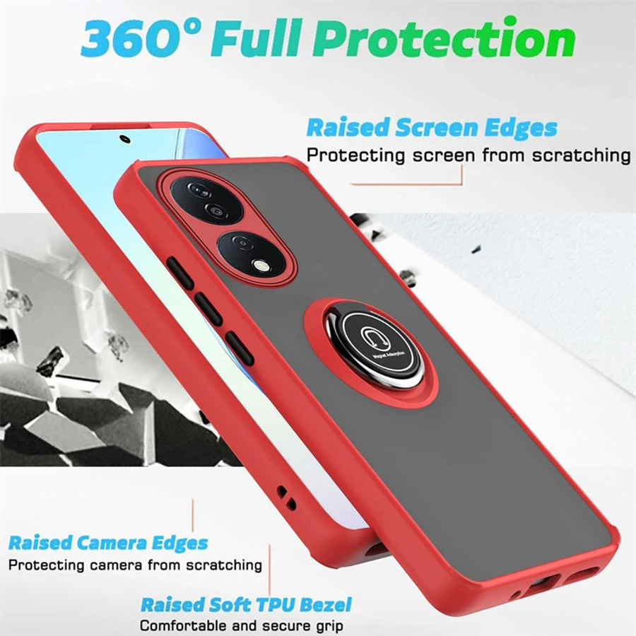 Stoßfeste Magnet-Hülle mit Ring für Honor X7b 4G in Matt-Optik - Bild 4