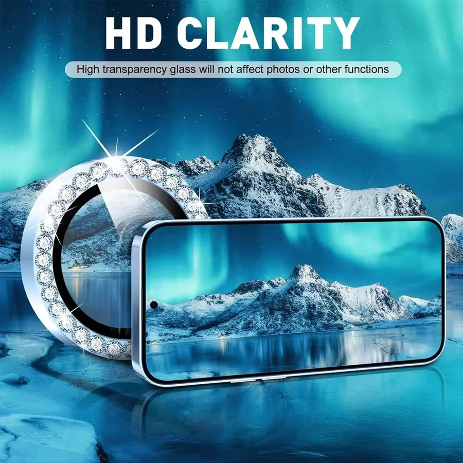 3-5 Stück Kamera Objektiv Schutz aus gehärtetem Glas mit Metallring für Samsung Galaxy A55 A15 A16 S24 S25 in Pink und Silber - Bild 5