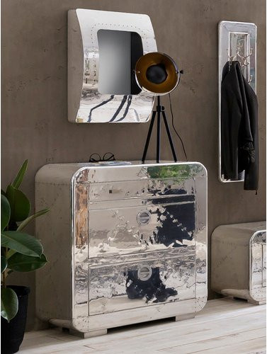 SIT Garderobenpaneel AIRMAN aus Mangoholz mit 4 Haken, Farbe Silber, B/H: 110 x 35 cm - Bild 1
