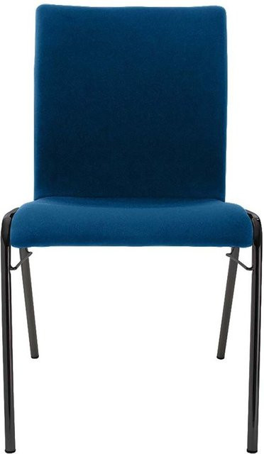 BMV Besucherstuhl A45 mit Buche-Gestell und blauem Vollpolster, B/T/H: 50 x 54 x 86 cm - Bild 1
