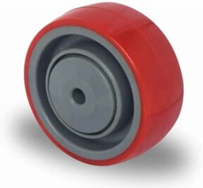 CASCOO Rad Serie N2U6 aus Kunststoff, Durchmesser: 80 mm, Farben: Grau/Rot - Bild 1