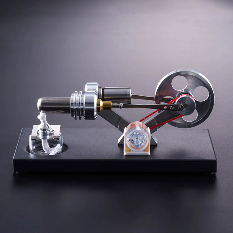 Aibecy Stirlingmotor-Modellbausatz aus Metall, mit LED-Leuchten - Bild 5