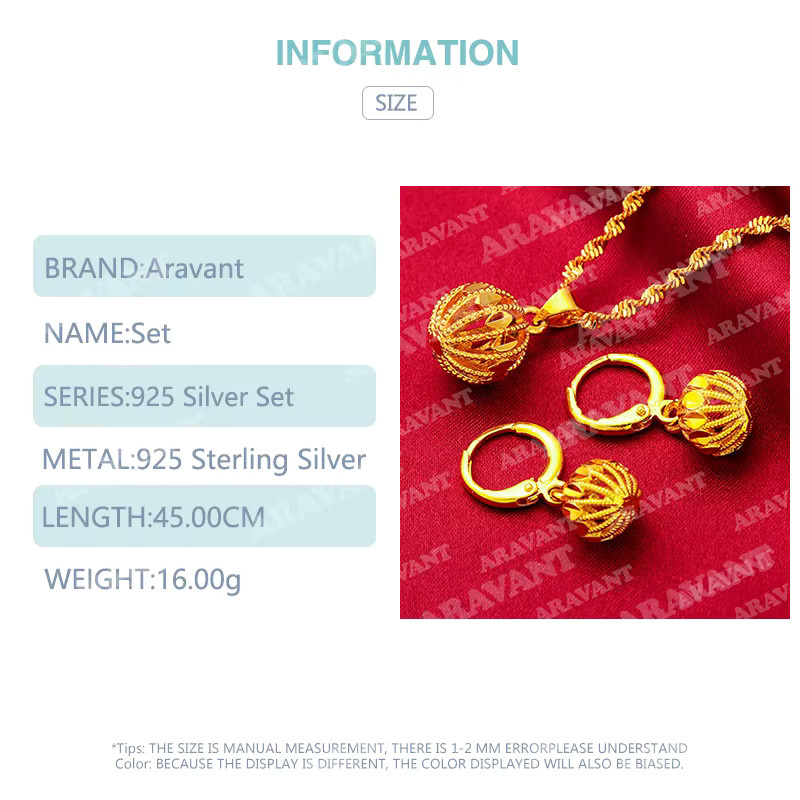 Aravant Schmuck-Set, 925 Silber, Gold, Damen - Bild 2