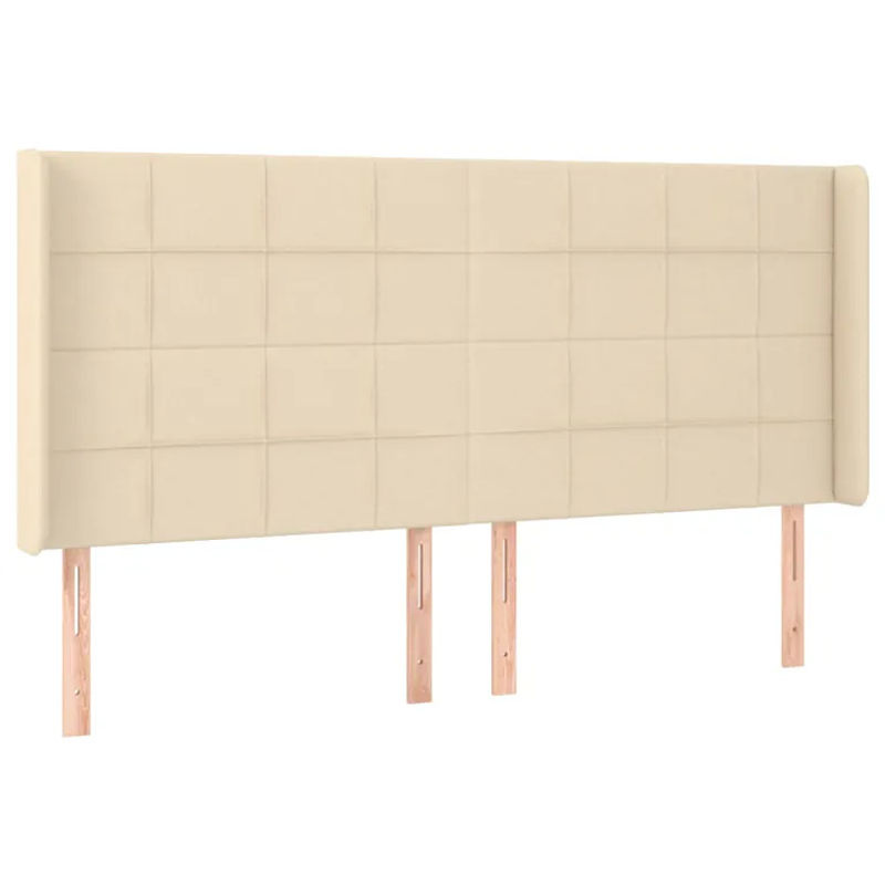 Vidaxl Bettkopfteil mit LED in Cremefarben, modern gepolstert, B/T/H: 183 x 16 x 118/128 cm - Bild 3