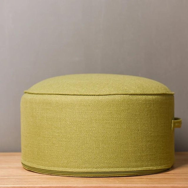 Serene Homes Rundes Tatami Sitzkissen Grün, Durchmesser: 40 cm, Höhe: 20 cm, Waschbar und Abnehmbar - Bild 1