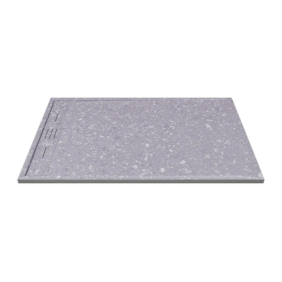 Vente-unique Duschwanne Lyrosa rechteckig aus Mineralguss in Grau und Weiß, Breite: 140 cm - Bild 2