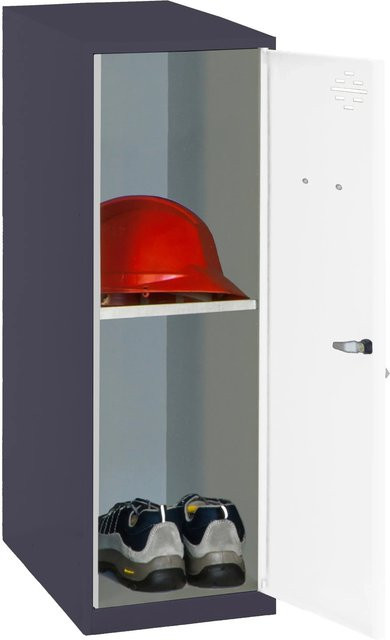 Schließfachschrank PROREGAL AMEGO Spind mit 1 Fachboden in Weiß-Anthrazit, H x B x T: 91,5 x 40 x 50 cm - Bild 1