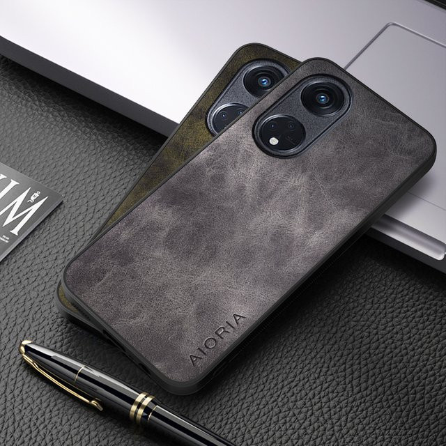 Luxus Handyhülle aus PU-Leder für Oppo Reno8 T 4G und 5G in Braun - Bild 1