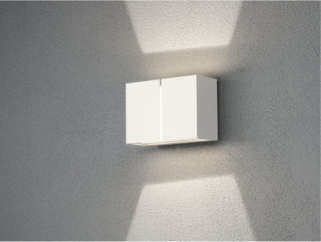 Konstsmide Außenleuchte Pavia LED in Weiss mit Leuchtmittel, Up-Down Wandleuchte für den Garten, B/H/T: 16,5 x 11,5 x 8 cm - Bild 4