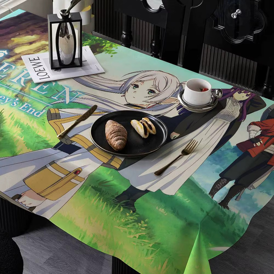 Wasserdichte und schmutzabweisende Tischdecke mit Japanischem Anime Frieren Design von Potdemiel B/H: 90 x 140 cm - Bild 3