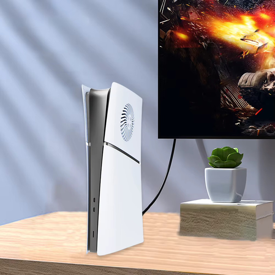 Kratzfestes Ersatzgehäuse mit Kühlöffnungen aus ABS für Sony Playstation 5 Slim in Weiß - Bild 2