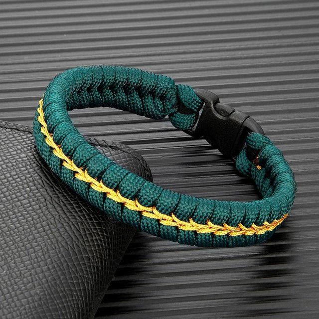 Paracord Survival Armband, Kunststoff, blau, Unisex - Bild 1