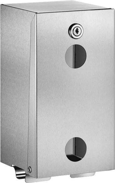 Delabie WC-Papierhalter für 2 Rollen aus Edelstahl in Silber satiniert, Wandmontage, B/T/H: 13,0 x 12,0 x 26,0 cm - Bild 1