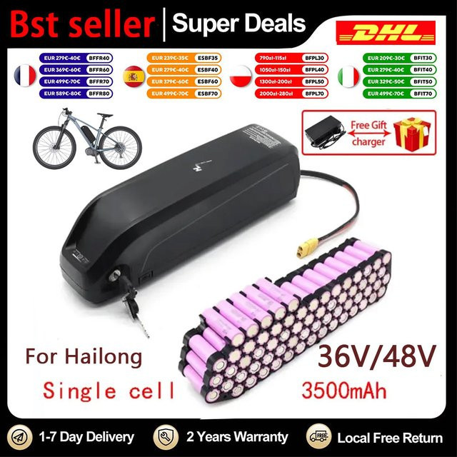 Hailong EKE Akku für Bafang Mountainbike Elektro-Batteriepack, 36V/48V, Schwarz - Bild 1