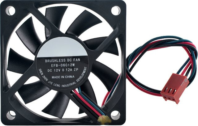 ANCHAOPU Gehäuse-CPU-Lüfter EFB-06C12M in Schwarz, 60 mm, B/T/H: 60 x 60 x 15 mm, DC12 V, 0,12 A, 3-polig - Bild 1