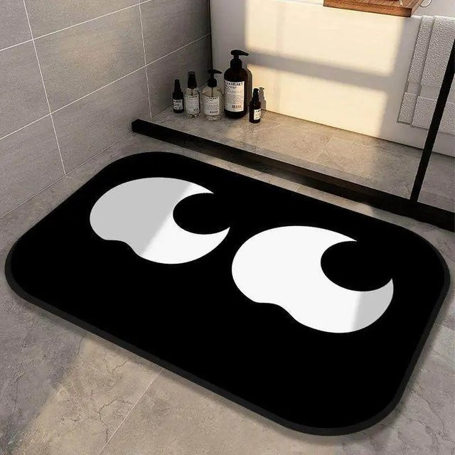 VIKAMA Kontrast-Teppich in Schwarz-Weiß mit abstraktem modernem Design für Wohnzimmer, Flur oder Badezimmer - Bild 1