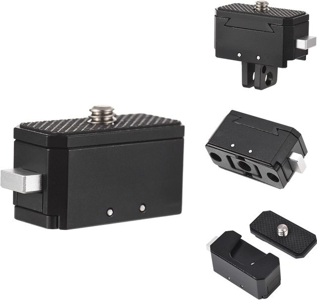 Andoer Schnellwechselplatte Stativ-QR-Platte Kameramontage-Adapter aus Aluminiumlegierung in Schwarz mit 1/4 Zoll Anschluss - Bild 1