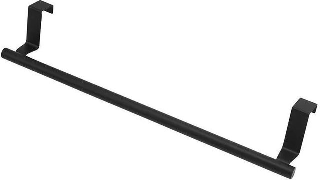 NATAWA Handtuchstange aus Stahlmetall zum Aufhängen, Handtuchhalter und Aufbewahrungsorganisator für das Badezimmer, Schwarz - Bild 1
