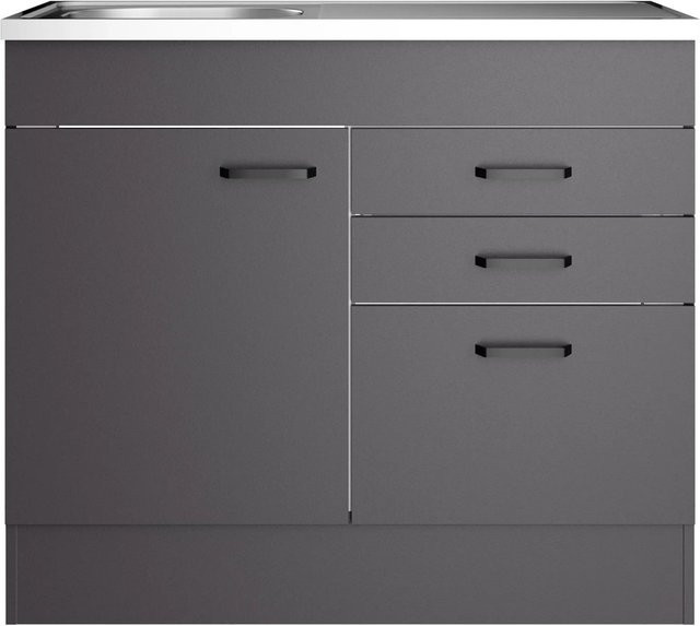 OPTIFIT Spülenunterschrank Kiel420 OPTImulti MUKI SP135-1+ in Anthrazit Matt, B/T/H: 100 x 50 x 88,2 cm - Bild 1