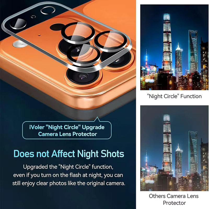 5 Stück Kameralinsen-Schutzglas für Apple iPhone 16 15 14 13 12 11 Pro Max Mini Plus, transparent - Bild 4