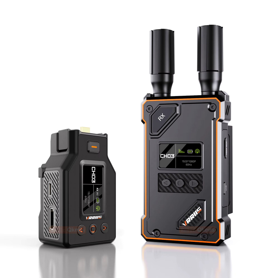 vrriis Kabelloser HDMI-Extender Video-Sender und -Empfänger in Schwarz für DJI Pocket 3 4 Action-Kamera Live-Streaming und Videoaufnahme mit 500m Reichweite - Bild 4