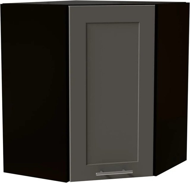 Feldmann-Wohnen Eckhängeschrank Oslo W10/60 in Schwarz und Dust Grey Matt mit Soft-Close-Türen, B/T/H: 60 x 60 x 72 cm - Bild 1