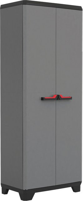 Keter Kunststoffschrank Stilo in Grau mit Regalböden und Schloss, B/H/T: 68 x 173 x 39 cm - Bild 1