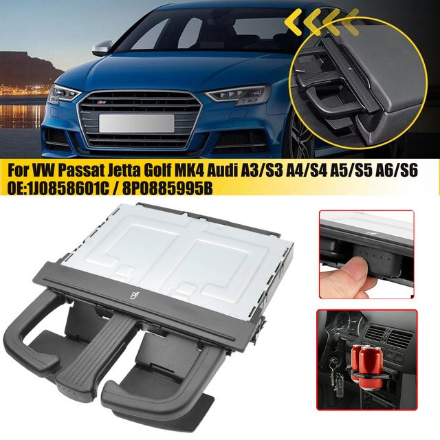 ITYAGUY Getränkehalter Klappbarer Becherhalter für VW Jetta Bora Golf und Audi A3 S3 A4 A6 Q5 in Schwarz - Bild 1