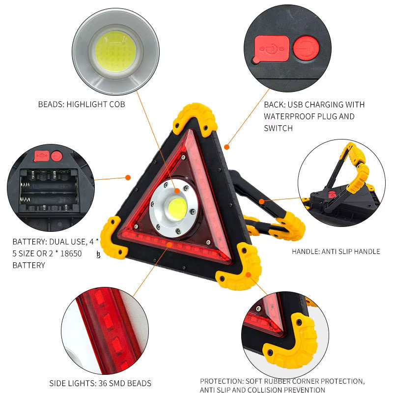 ESMARTER COB LED Flutlicht Multifunktionales wiederaufladbares Arbeitslicht in Schwarz - Bild 2