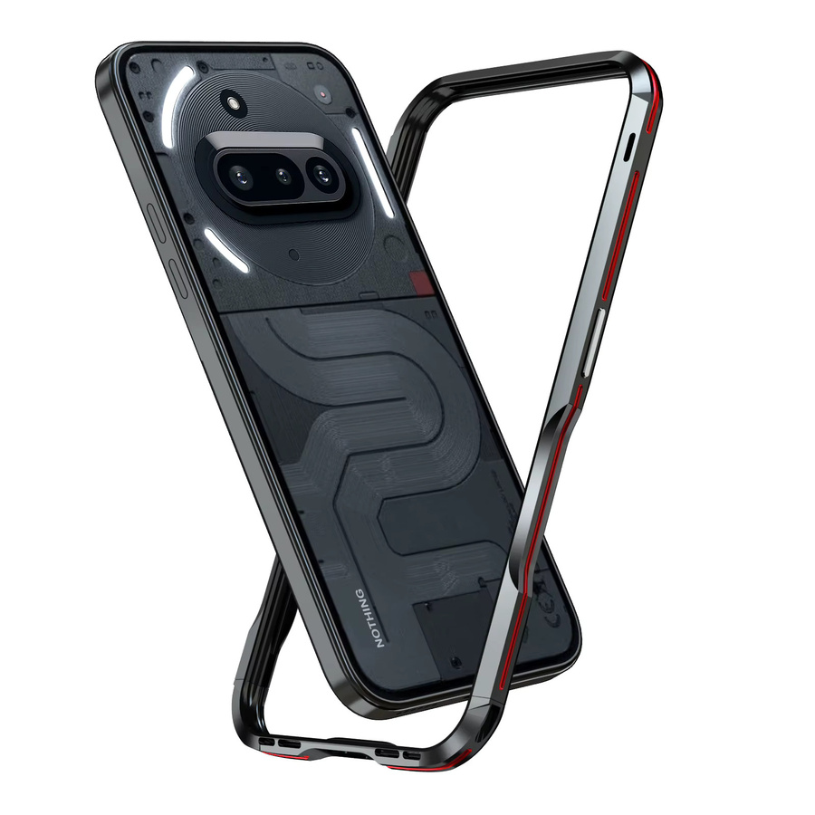 LUPHIE Metalllegierungs-Stoßfänger Schutzhülle für Nothing Phone 3, 3A und 2a Plus in Schwarz - Bild 2
