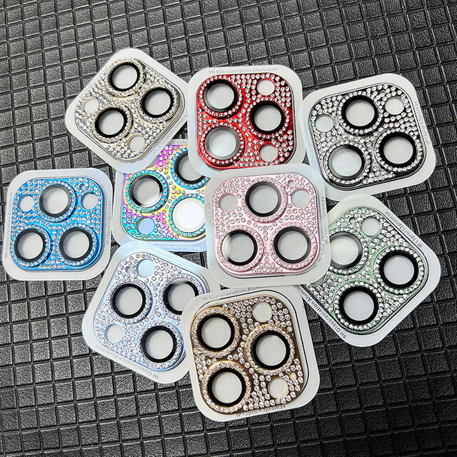 Diamond Len Film Ring Kamera Objektivschutz für iPhone 15 Pro, 14 Pro Max, 13 Pro Max, 13 Mini, 12 Pro in Pink - Bild 1