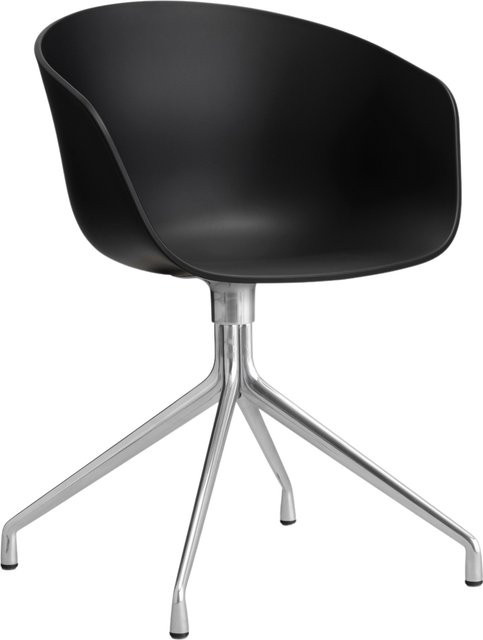 HAY About A Chair AAC 20 Drehstuhl mit Armlehnen in Schwarz aus Kunststoff und Aluminium - Bild 1