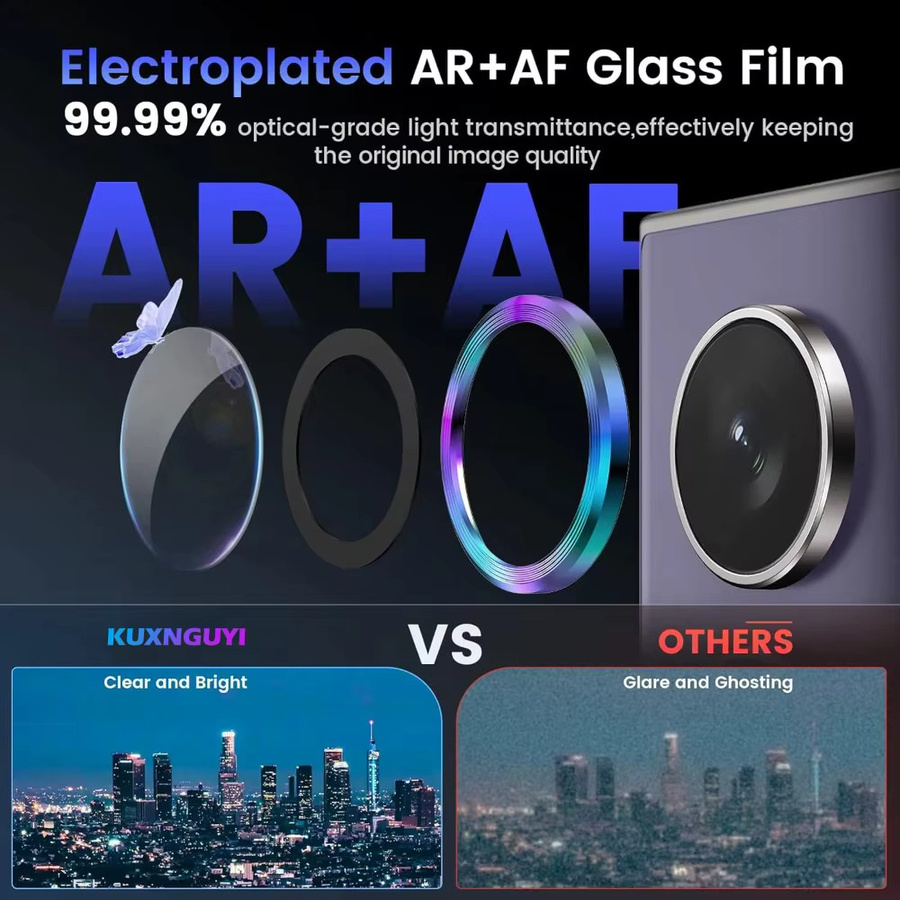 Ultra HD Kameraobjektivschutz aus gehärtetem Glas für Samsung S26 S25 S24 S23 Ultra Plus in Schwarz - Bild 3