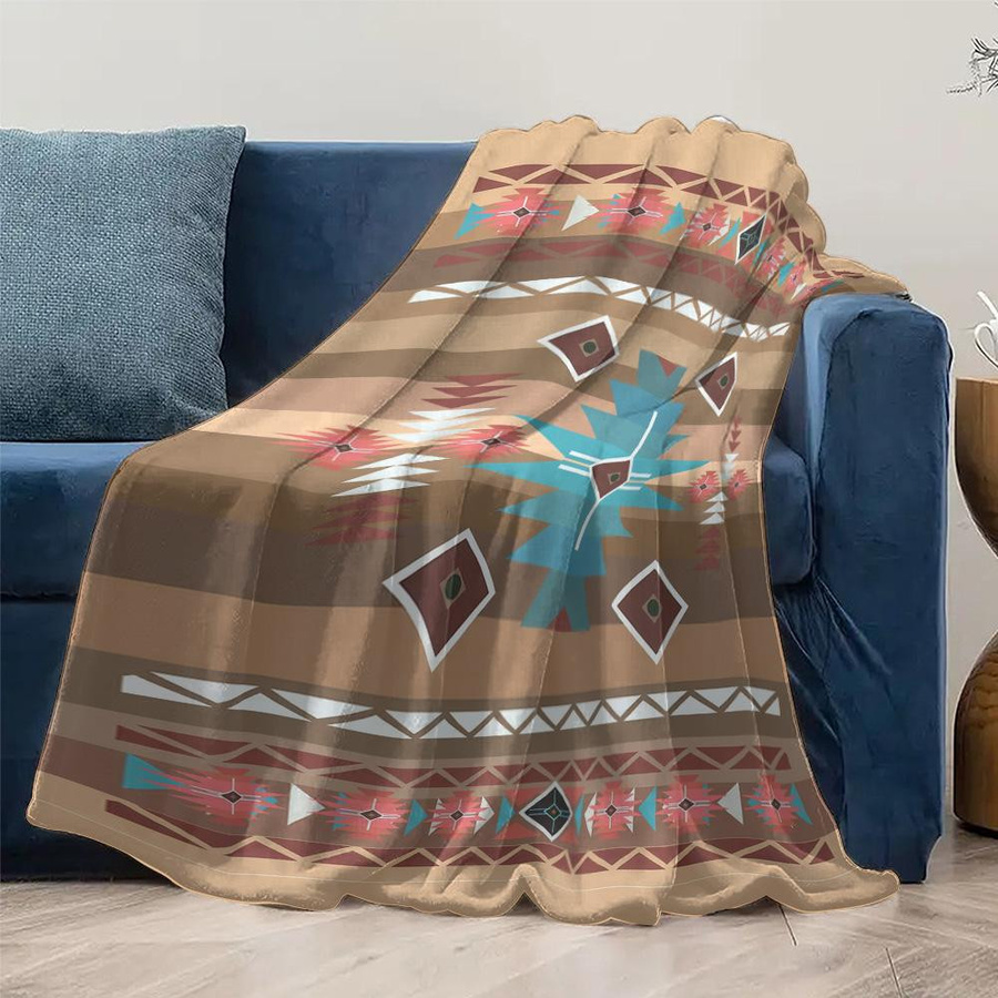 Living Need F Fleecedecke im Navajo-Stil mit Stammesmuster, Flanell-Überwurf in Multicolour, B/B: 100 x 150 cm - Bild 3