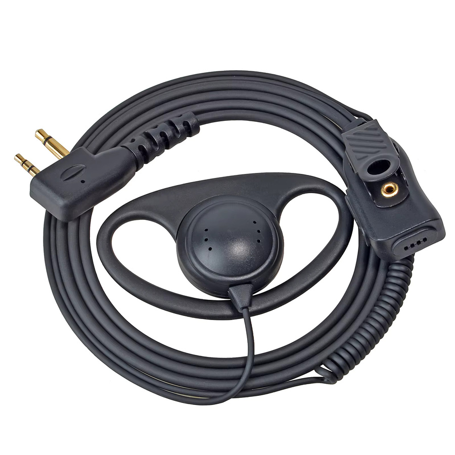 YNIBST Radio-Ohrhörer mit D-förmigem Ohrbügel und PTT-Mikrofon in Schwarz für Midland LXT500VP3 GXT1050VP4 GXT1000XB und Icom IC-V8 V80 V80E - Bild 2