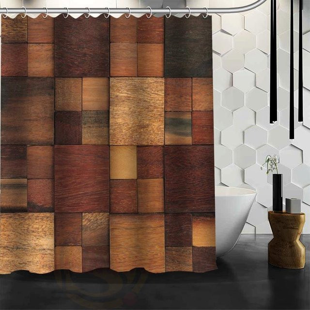 Wasserfester Duschvorhang Baifenbai Home Furnishing Der alte Wald aus Polyester in Blau, B: 150 cm, H: 180 cm - Bild 1