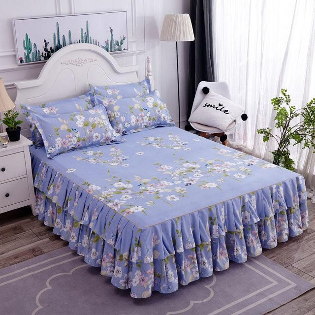 3-teiliges Bettwäscheset Super Six in Blau mit Spannbettlaken und Kissenbezügen aus Baumwollmischung, B/T: 120 x 200 cm - Bild 1