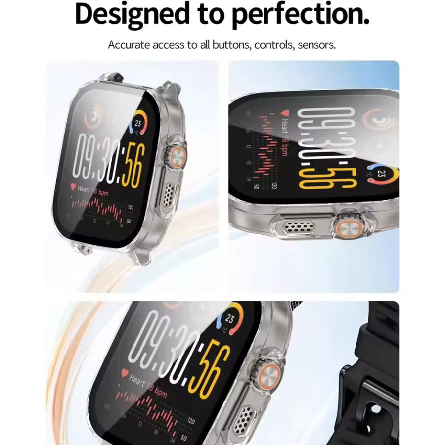 Realme Watch 5 Schutzhülle, gehärtetes Glas, Schwarz, transparent - Bild 3