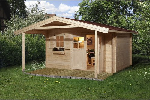 WEKA Gartenhaus 111 A Gr.3 aus europäischer Fichte mit Satteldach in Beige, B/H/T: 460 x 262 x 590 cm - Bild 3