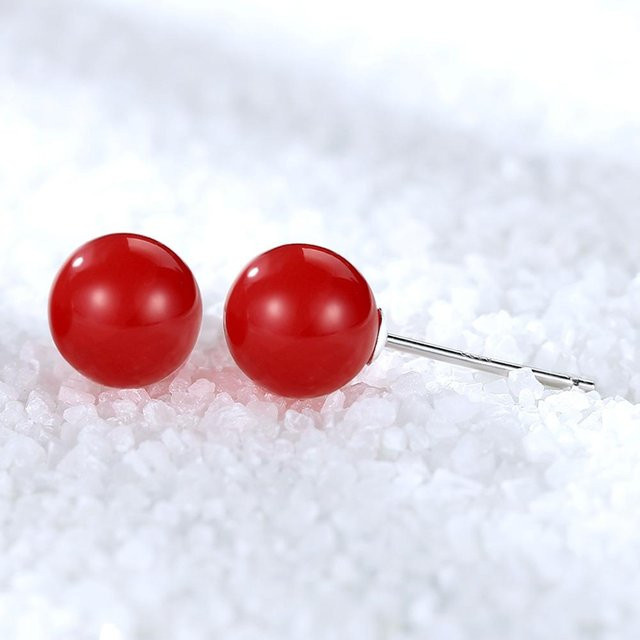 Lucky Star Jewelry Ohrstecker, Kupfer, rote Perlen, Kinder - Bild 1