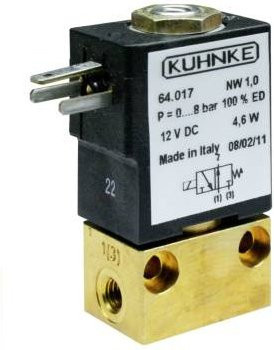 Kendrion Magnetventil 64.017 aus Messing in Schwarz mit 24V DC und einer Nennweite von 1 mm - Bild 1