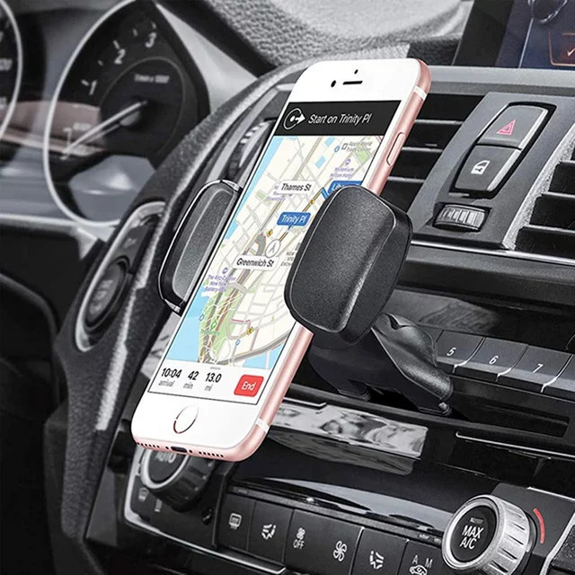 Homhu Universeller Autotelefonhalter für CD-Steckplatz und Lüftungsschlitz mit 360-Grad-Drehung in Schwarz - Bild 1
