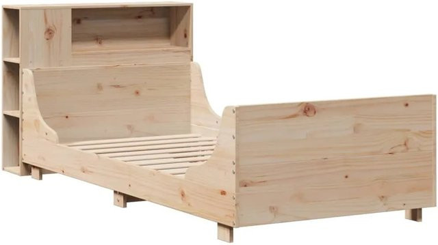 vidaXL Massivholzbett aus Kiefernholz in Braun, rustikal, ohne Matratze, B/T/H: 75 x 190 cm - Bild 1