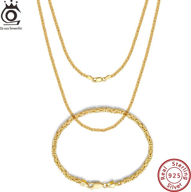 ORSA JEWELS Kette, 2,5 mm byzantinisch, 925 Silber, Unisex - Bild 1